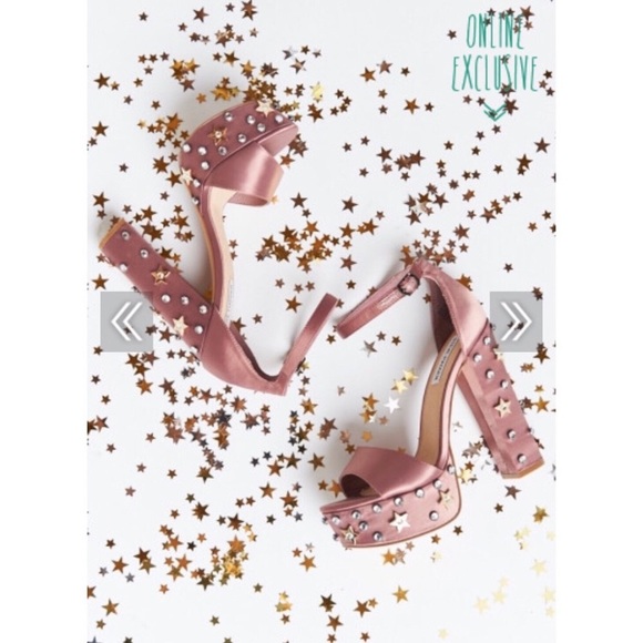 Dusty Rose Glory Platform Sandal Heels - Picture 1 of 3